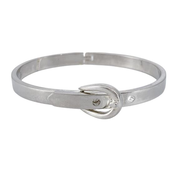 Vintage Sterling Silver 925 27.7 Grams Belt Buckle Bangle Bracelet 6.5"-7" - Picture 2 of 10